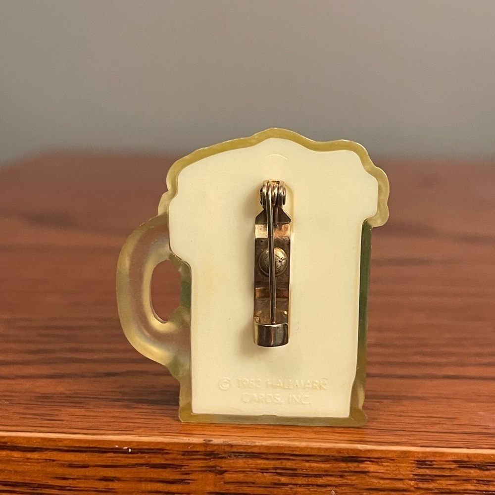 O’Cheers  Green Beer St. Patrick’s Day Brooch Vintage Hallmark 1982 EUC - Picture 5 of 6